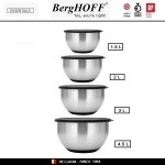 Набор мисок (салатников) Geminis с крышками, 8 предметов, нержавеющая сталь 18/10, BergHOFF