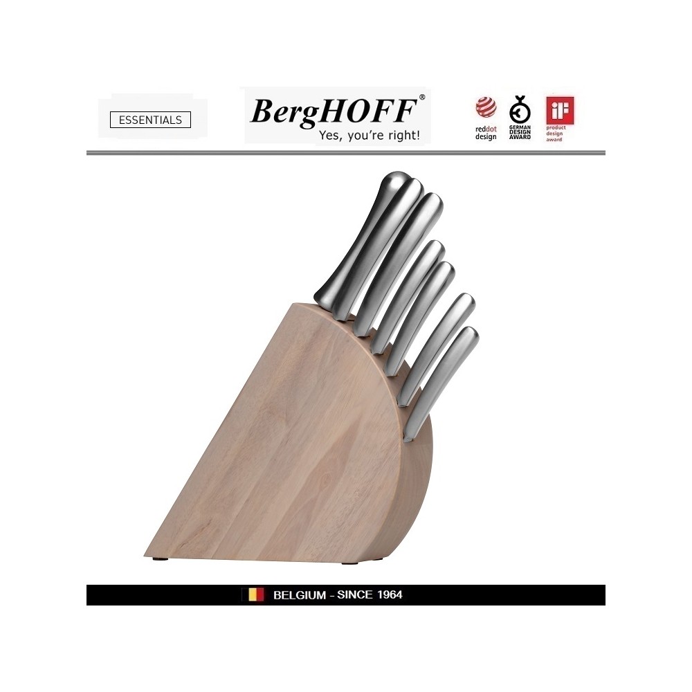Набор кухонных ножей Essentials Concavo, 7 предметов на подставке, BergHOFF