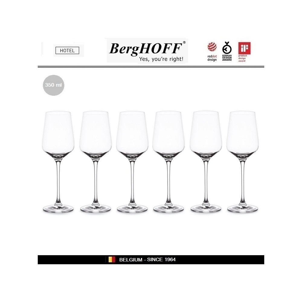 Набор бокалов Chateau Hotel для белого вина, 6 шт по 350 мл, H 22 см, BergHOFF