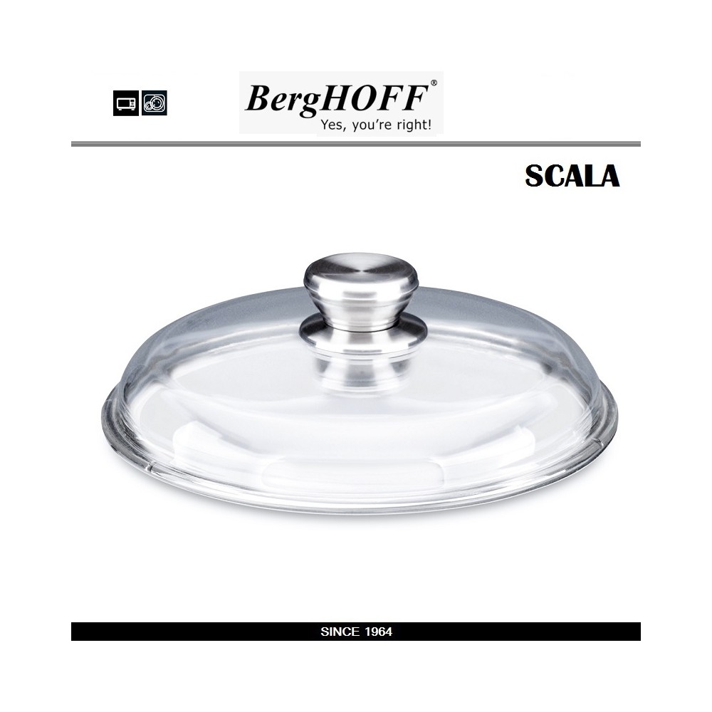 Крышка SCALA, D 20 см, стекло жаропрочное, BergHOFF