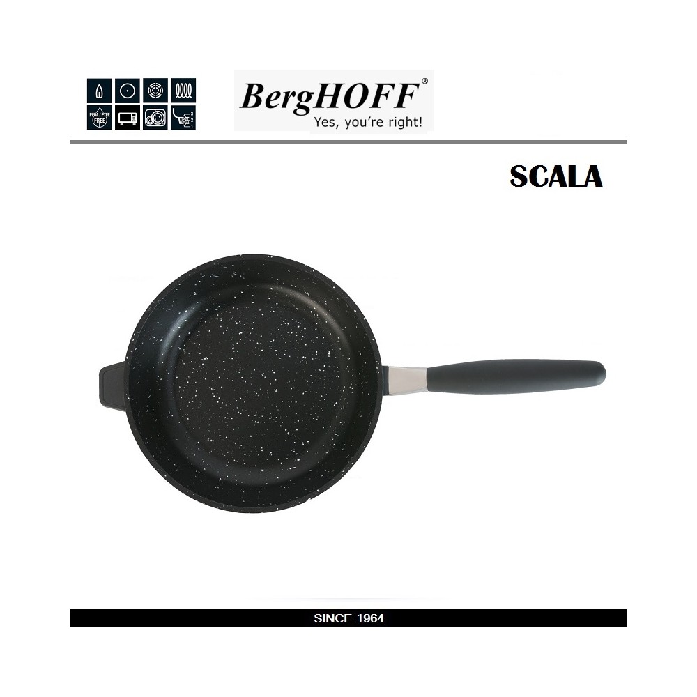 Антипригарная сковорода SCALA со съемной ручкой, D 24 см, индукционное дно, BergHOFF