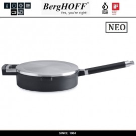 Антипригарный сотейник NEO с откидной крышкой, 2.2 л, 24 см, индукционное дно, BergHOFF