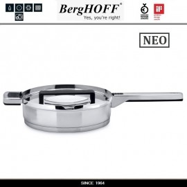 Сотейник NEO Click с откидной мульти-крышкой, 2.4 л, D 24 см, индукционное дно, BergHOFF