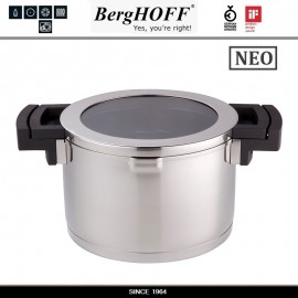 Кастрюля NEO с прозрачной мульти-крышкой, 3.8 л, D 20 см, индукционное дно, BergHOFF Кастрюля NEO с прозрачной мульти-крышкой, 3.8 л, D 20 см, индукционное дно, BergHOFF
