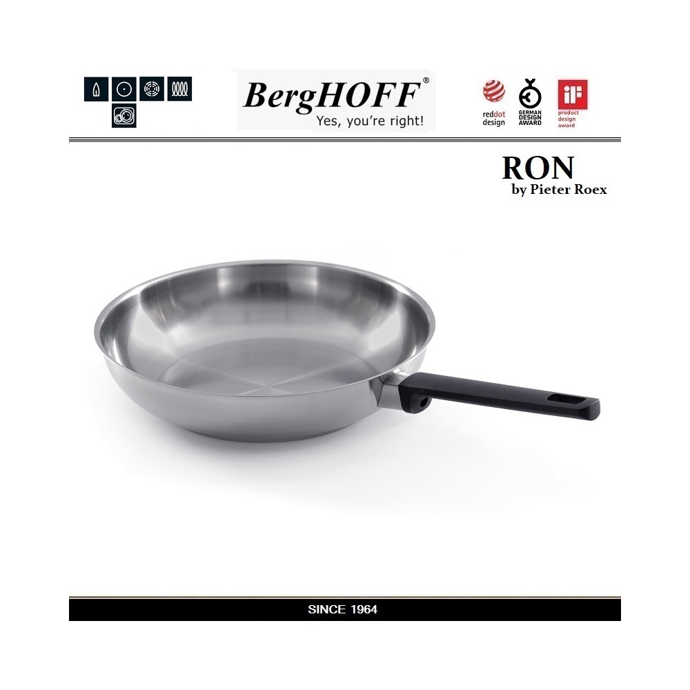 Сковорода RON стальная без покрытия, D 24 см, H 4.5 см, BergHOFF