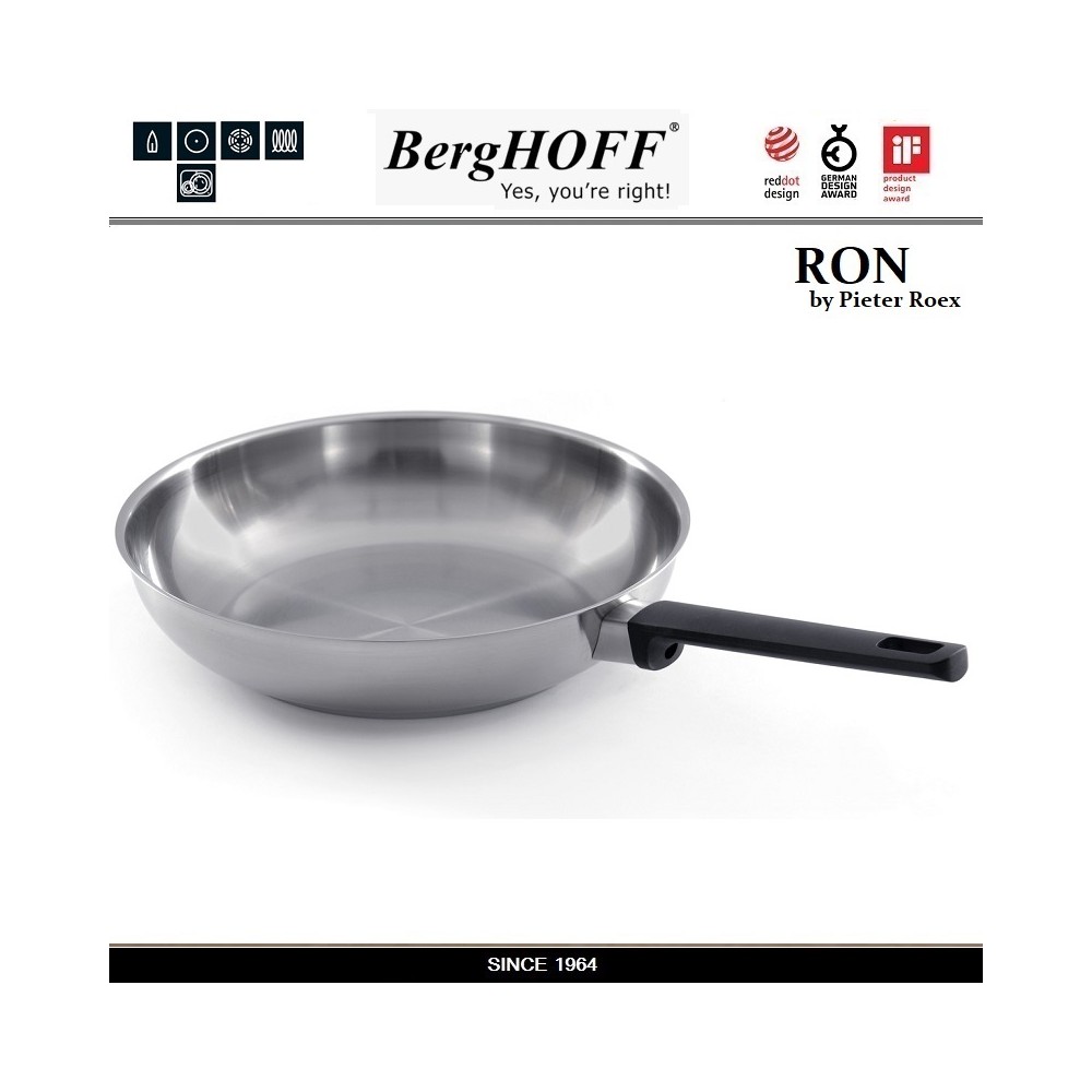 Сковорода RON стальная без покрытия, D 28 см, H 6 см, BergHOFF