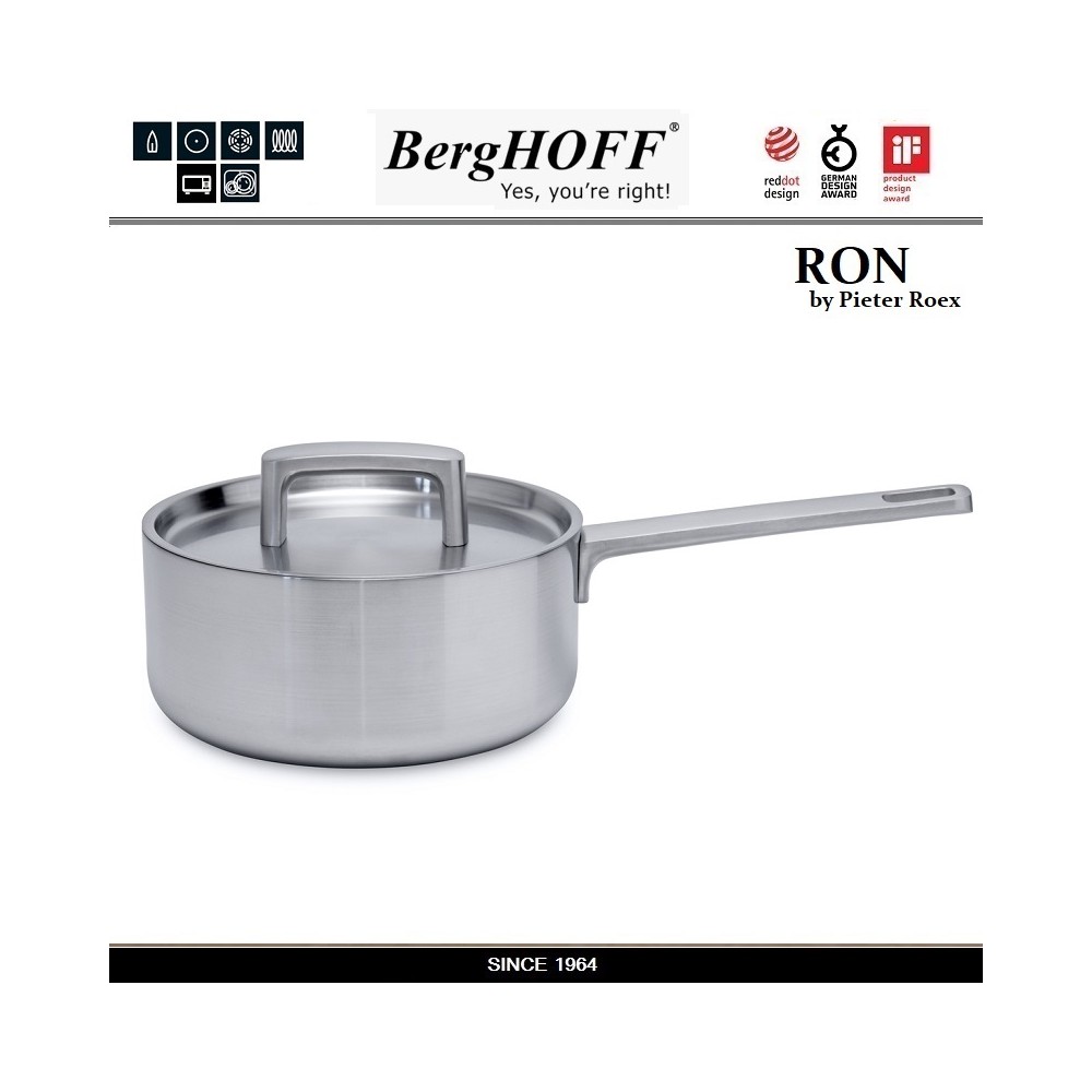 Ковш RON (5-ти слойная сталь), 2 л, D 18 см, индукционное дно, BergHOFF