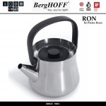 Заварочно-наплитный чайник RON со съемным ситечком, 1 л, индукционное дно, черный, BergHOFF