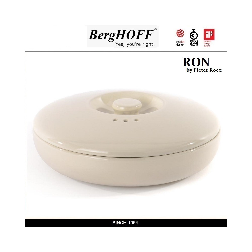 Блюдо RON для запекания, подачи и хранения, D 25 см, керамика жаропрочная, BergHOFF