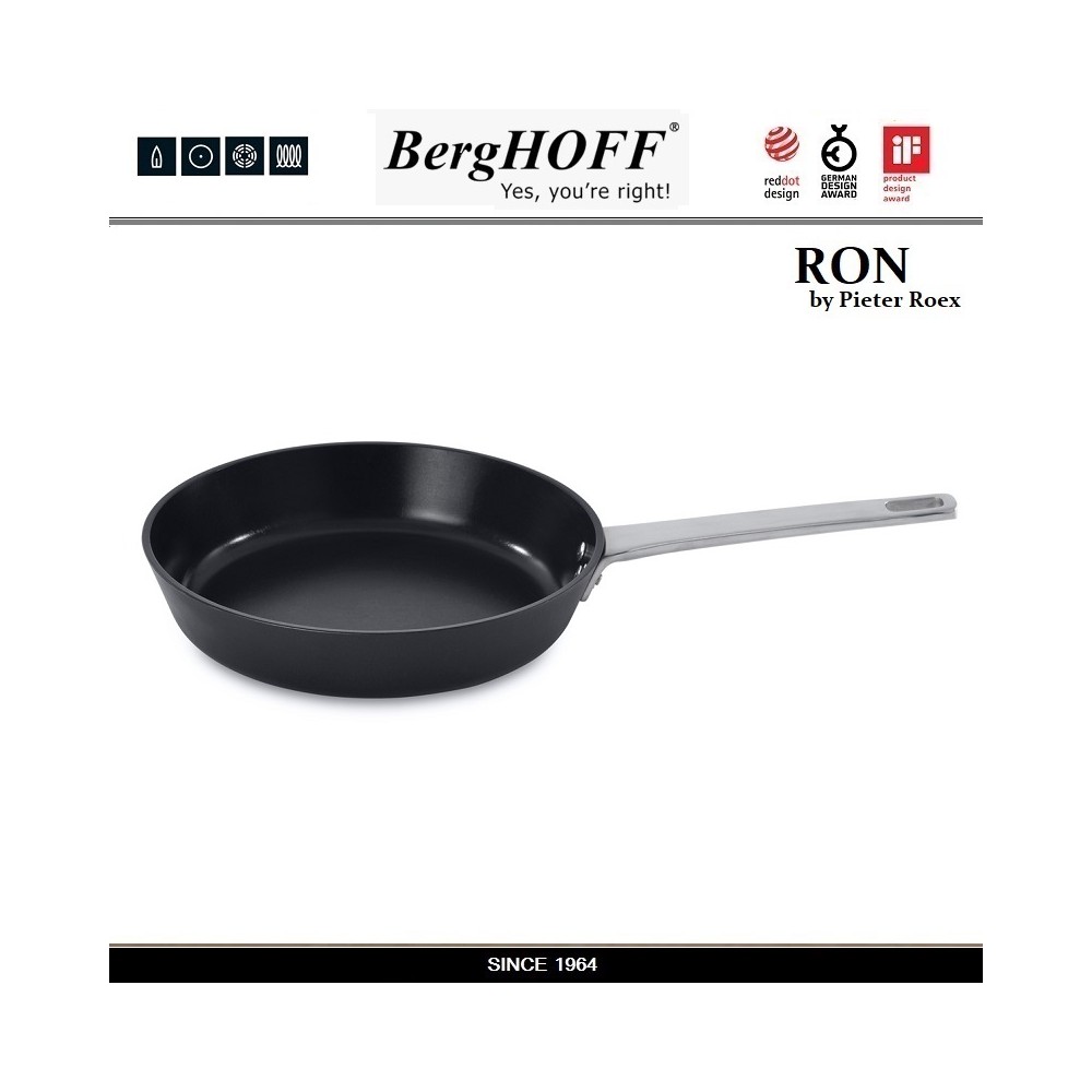 Антипригарная глубокая сковорода RON, D 24 см, H 5 см, индукционное дно, BergHOFF