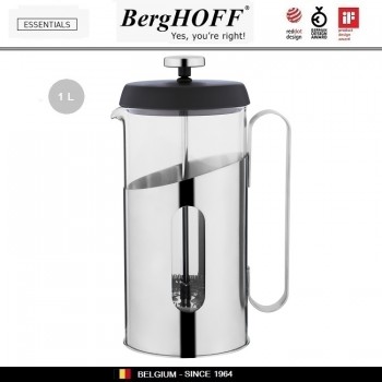 Заварочный чайник Essentials френч-пресс, 1000 мл, BergHOFF
