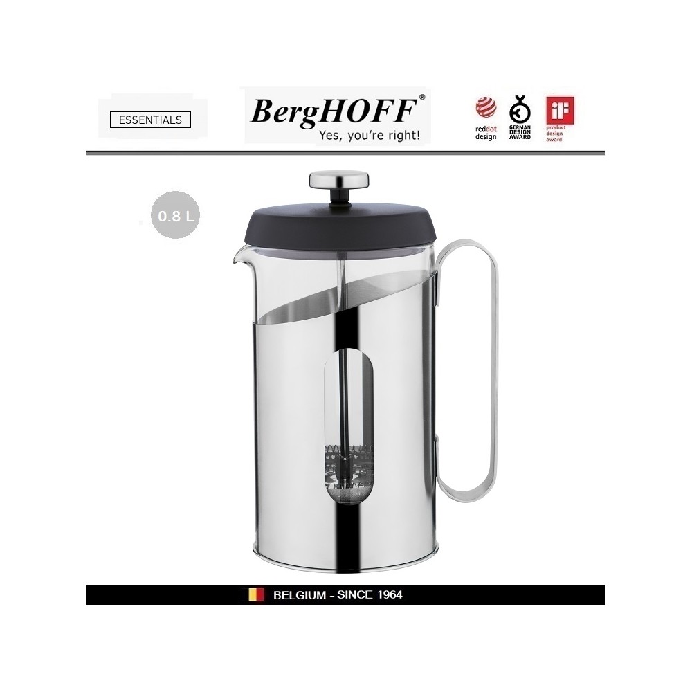 Заварочный чайник Essentials френч-пресс, 800 мл, BergHOFF