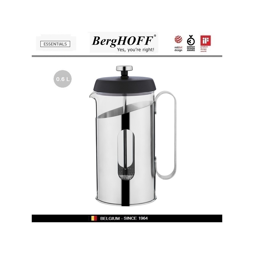 Заварочный чайник Essentials френч-пресс, 600 мл, BergHOFF