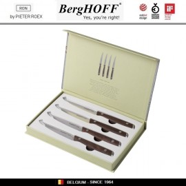 Набор ножей RON для мяса, стейка, 4 шт, деревянная ручка, BergHOFF