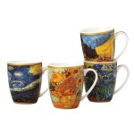 Набор кружек худ. Van Gogh (Ван Гог) в подарочной упаковке, 4 шт по 400 мл, серия Van Gogh, Casa Domani