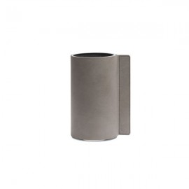 983040 NUPO light grey ваза для цветов, кожа/стекло, W 11 см, H 20 см, серия NUPO, LIND DNA