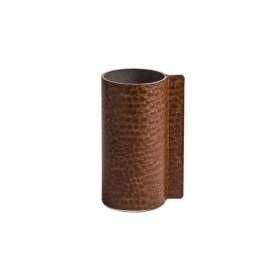 98913 LACE brown ваза для цветов, кожа/стекло, W 11 см, H 20 см, серия LACE, LIND DNA