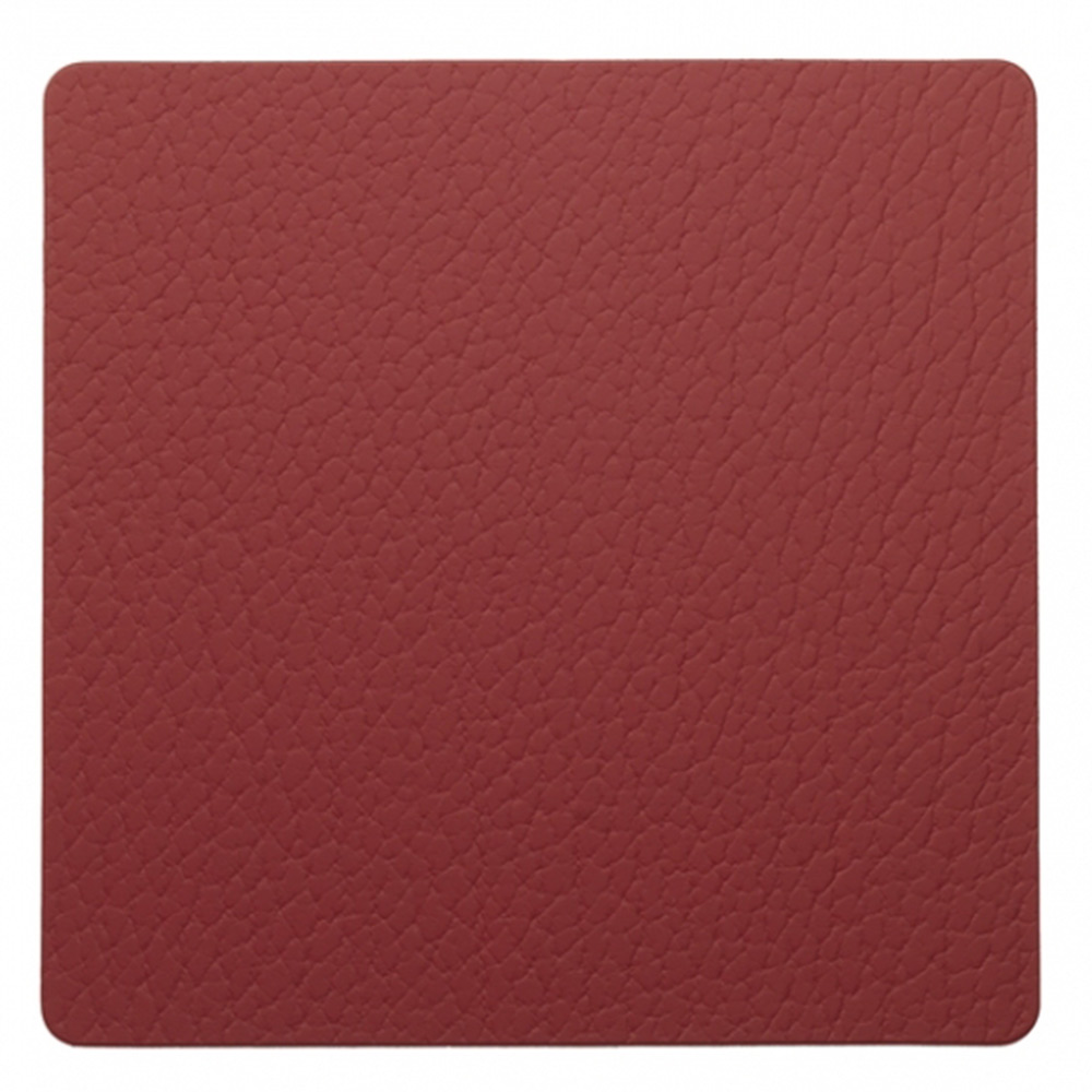 98359 BULL red подстаканник квадратный, кожа, L 10 см, W 10 см, серия BULL, LIND DNA