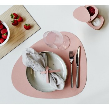 98283 NUPO rose подстановочная салфетка фигурная, кожа, L 44 см, W 37 см, серия NUPO, LIND DNA