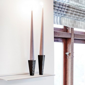 982910 Магнитные подсвечники для высоких свечей (черный дуб), набор 2шт, дуб, D 3 см, H 9; 12 см, LIND DNA