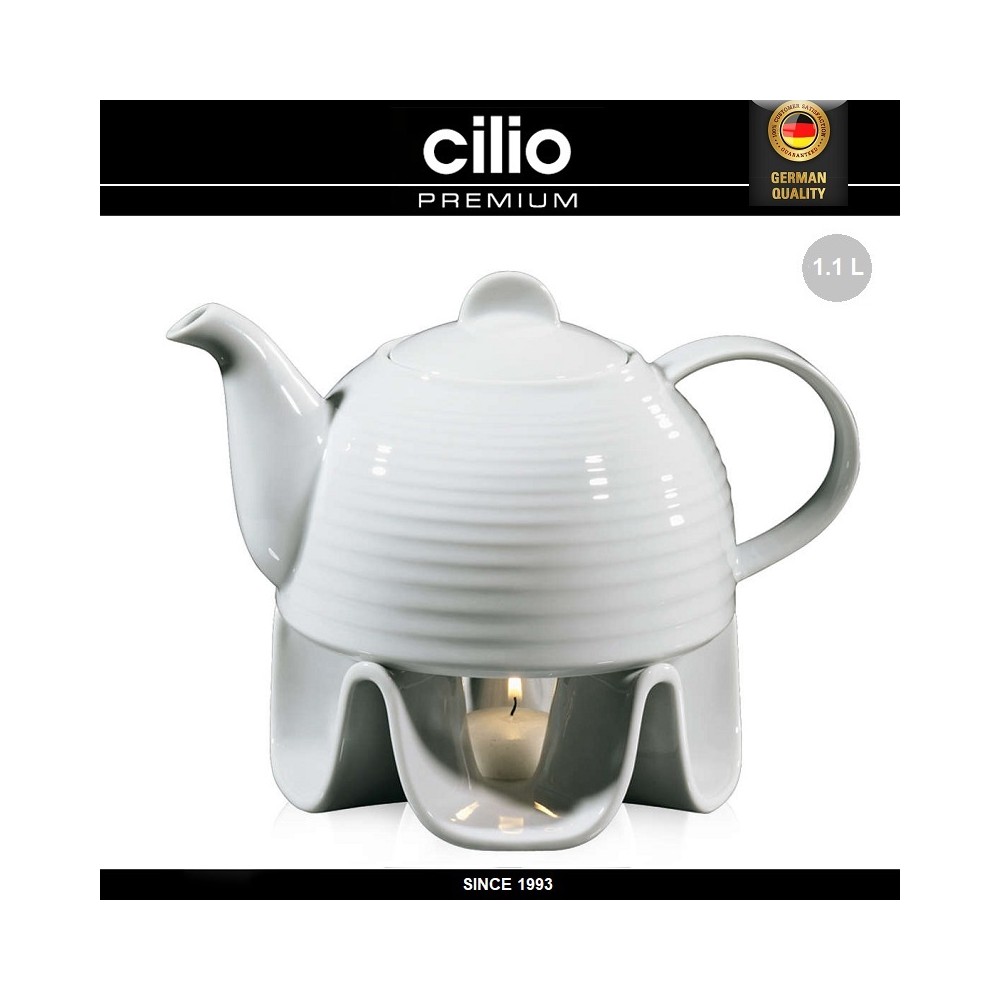 Заварочный чайник с подогревом, 1.1 л, жаропрочный Cilio
