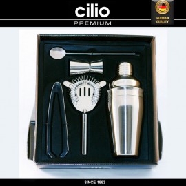 Барный набор в подарочной упаковке, 5 предметов, нержавеющая сталь, Cilio