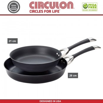 Набор антипригарных сковородок Symmetry Black, 2 предмета, D 25.5 и 21 см, CIRCULON