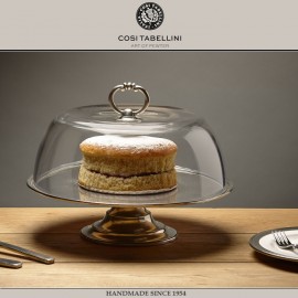 Подставка LORETO для торта или сыра с крышкой, D 32.5 см, олово, стекло закаленное, Cosi Tabellini
