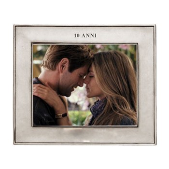 Фото-рамка 10 ЛЕТ ОЛОВЯННАЯ СВАДЬБА горизонтальная, H 26 см, W 22 см, олово, серия LOMBARDIA, Cosi Tabellini