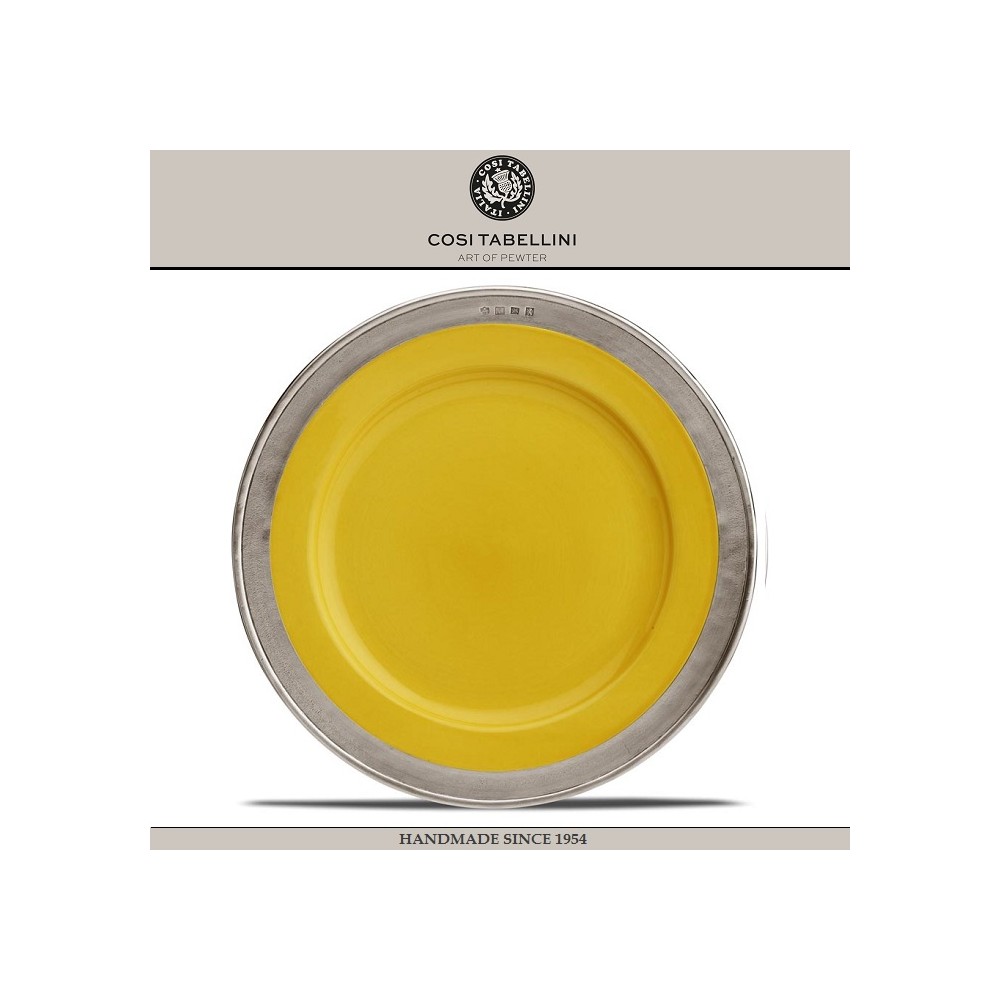Обеденная тарелка CONVIVIO, D 27.5 см, олово, желтый, Cosi Tabellini