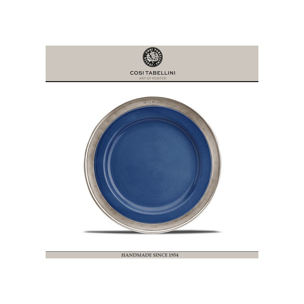 Десертная (закусочная) тарелка CONVIVIO, D 22 см, олово, синий, Cosi Tabellini