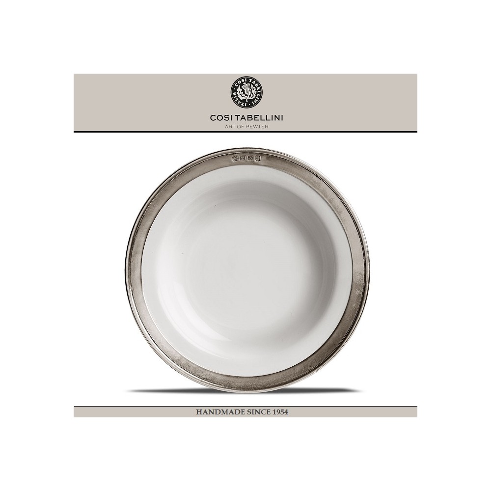 Тарелка CONVIVIO суповая,  для пасты, D 24 см, олово, белый, Cosi Tabellini