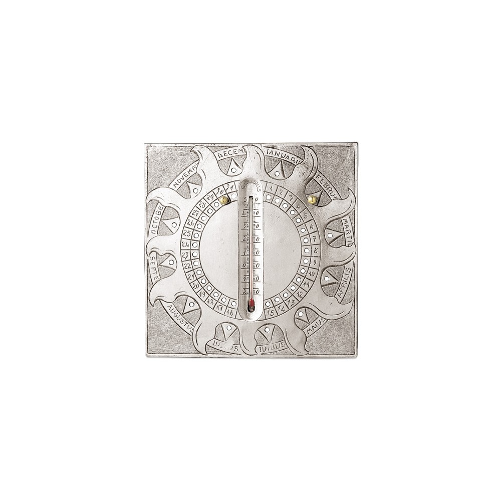 Календарь настенный с термометром, L 20 см, W 20 см, олово, серия GIULIANO, Cosi Tabellini