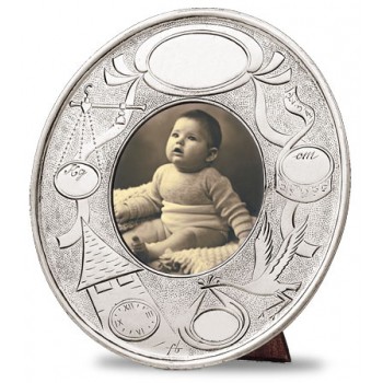 Фото-рамка настольная с метриками, D 18,5 см, олово, серия EVITA, Cosi Tabellini