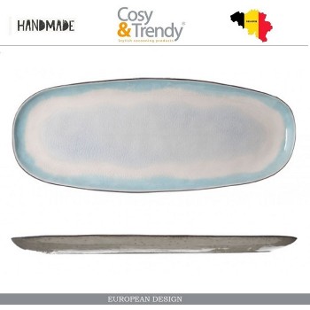 Блюдо MALIBU для закусок ручной работы, 36.5 х 15 см, каменная керамика, COSY&TRENDY