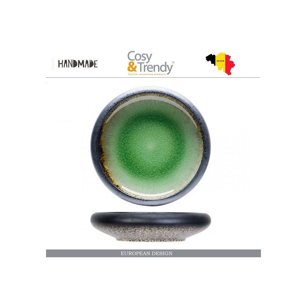 Обеденная тарелка FERVIDO зеленый, ручная работа, 21 см, каменная керамика, COSY&TRENDY