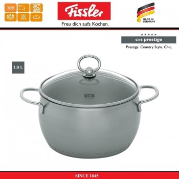 Кастрюля C+S Prestige, 1.9 литра, D 16 см, сталь 18/10, Fissler