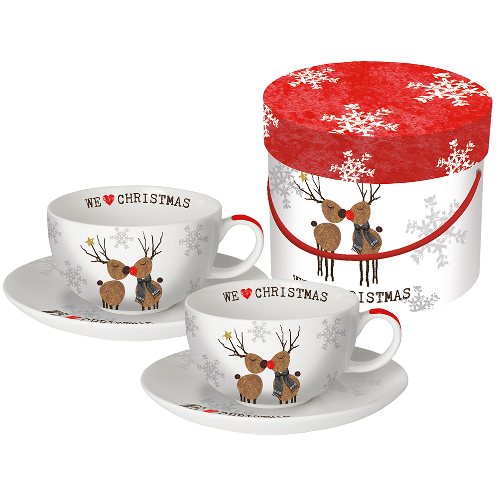 Набор чашек для капучино в подарочной упаковке we love christmas, Paperproducts Design