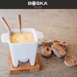 BIANCO Мини-набор для сырного и шоколадного фондю, 11 см, керамика жаропрочная, Boska, Нидерланды