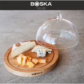BOSKA Блюдо для сыра с крышкой, 25 см, дерево, пластик, Boska, Нидерланды