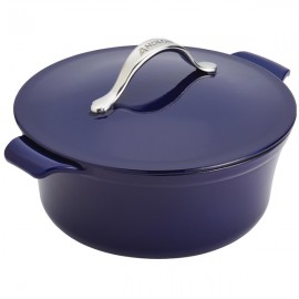 Кастрюля с крышкой "Веста" 4,7л (кобальт), Чугун, Anolon, США
