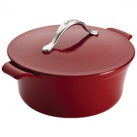 Кастрюля с крышкой "Веста" 4,7л (красная), Чугун, Anolon, США
