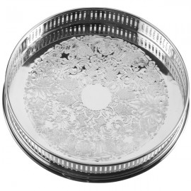 Поднос круглый Arthur Price "Тиснение" 35см (посеребрение), п/к, Посеребрение, Arthur Price, Великобритания