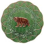 Тарелка закусочная Bordallo Pinheiro "Охота" "Медведь" 24см, Керамика, Bordallo Pinheiro, Португалия