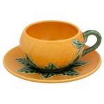 Чашка чайная с блюдцем Bordallo Pinheiro "Апельсин" 300мл, Керамика, Bordallo Pinheiro, Португалия