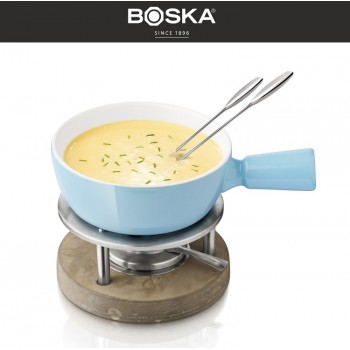Holland Life Набор для фондю на 4 персоны (голубой), 1 литр, керамика жаропрочная, Boska, Нидерланды