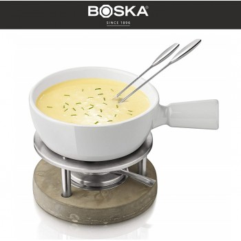 Holland Life Набор для фондю на 4 персоны (серый), 1 литр, керамика жаропрочная, Boska, Нидерланды