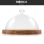 BOSKA Блюдо для сыра с крышкой, 25 см, дерево, пластик, Boska, Нидерланды