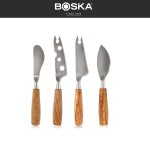 BOSKA Набор мини-ножей для сыра, 4 предмета, нержавеющая сталь, дерево, Boska, Нидерланды
