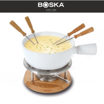 BIANCO Набор для фондю, 1 л, керамика жаропрочная, дерево, сталь, Boska, Нидерланды